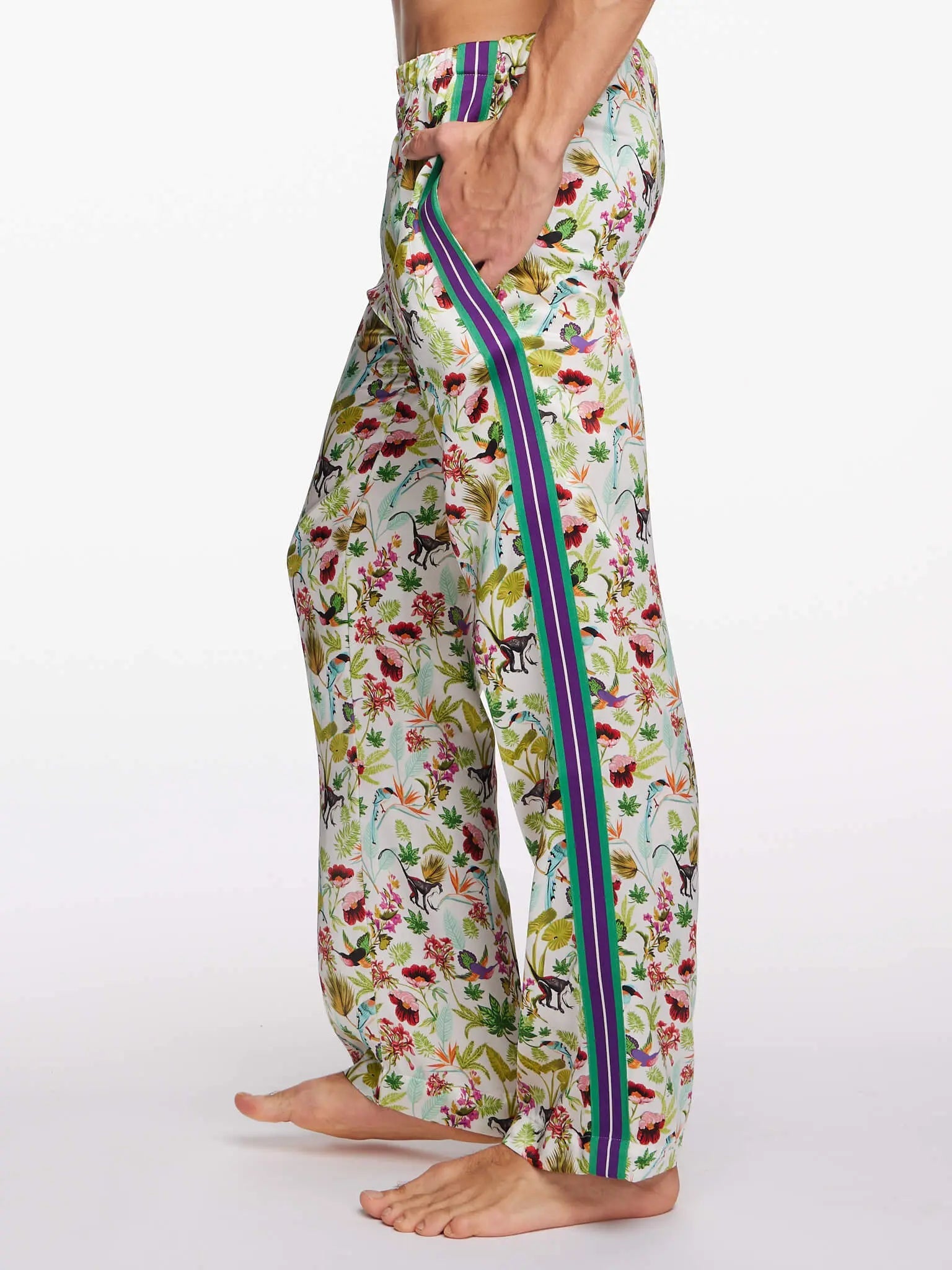 Women's Tropical Wide Woven Stretch Waist Belt
