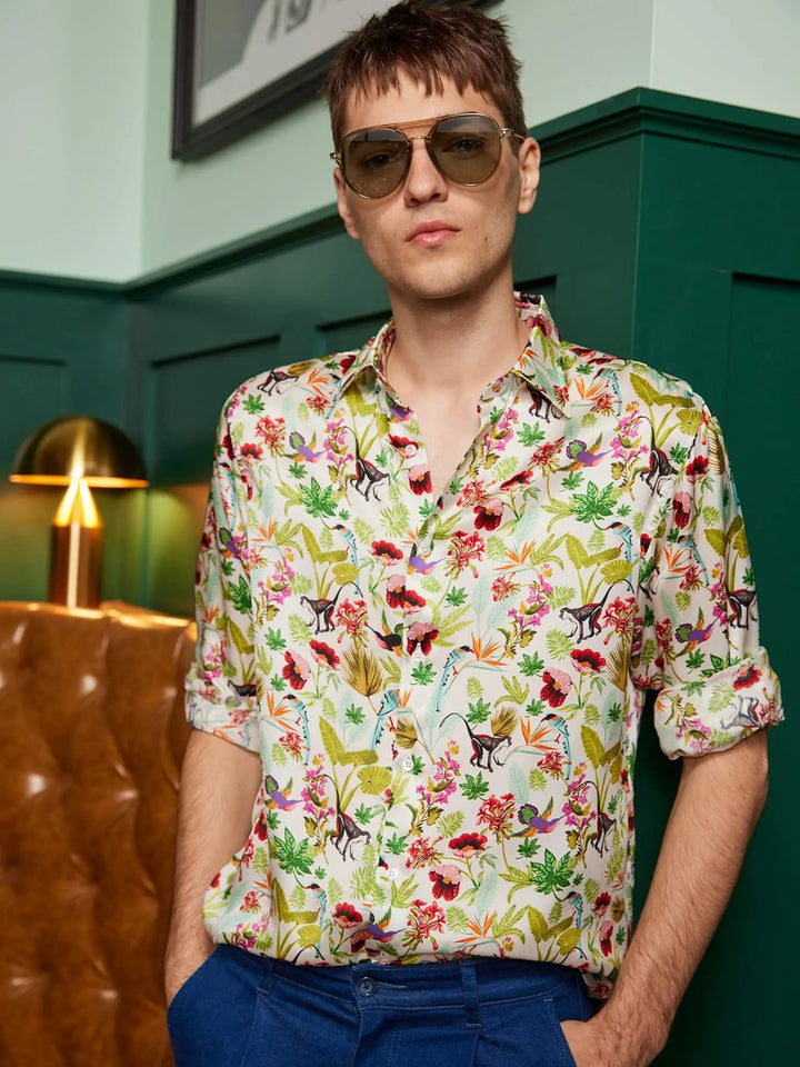 Men’s Tropical Paradise Silk Shirt - Nigel Curtiss