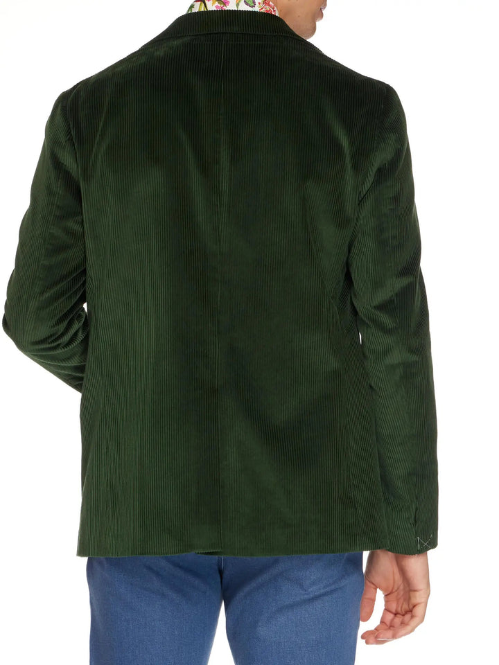 Men's Unconstructed Cotton Corduroy Jacket In Bottle Green - Nigel Curtiss