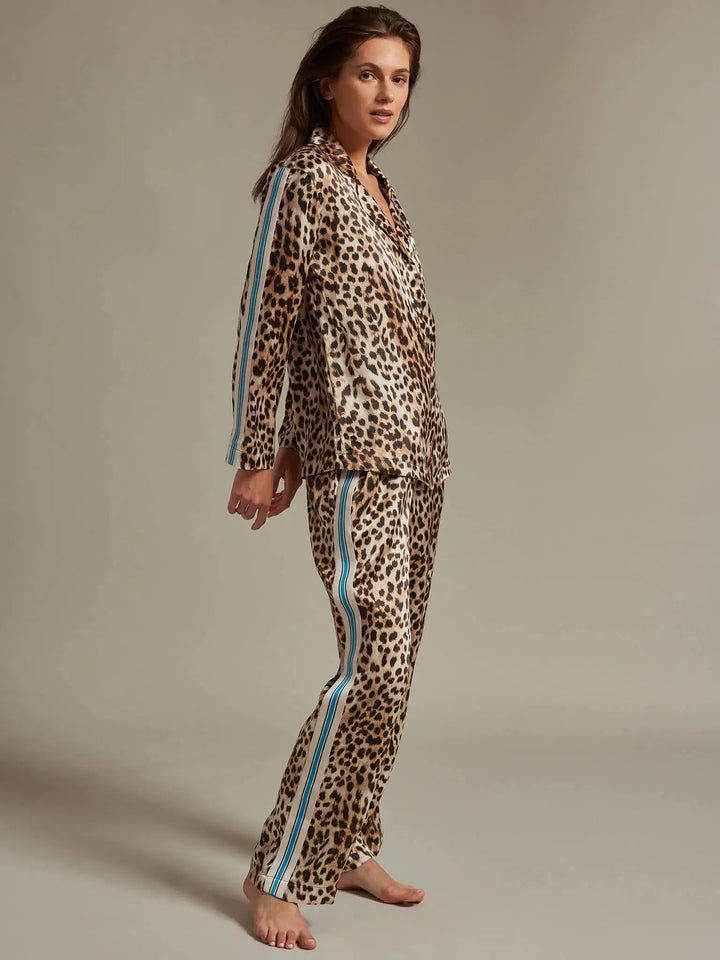 Women's Leopard Silk Pajama Set - Nigel Curtiss