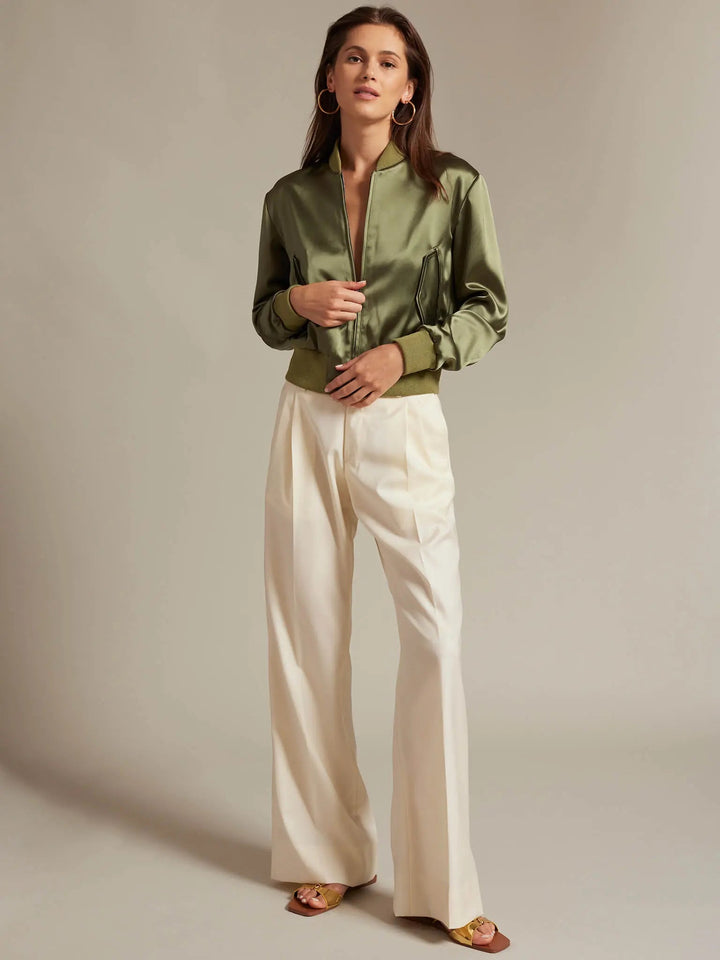 Women's Pleated Pant In Off White - Nigel Curtiss