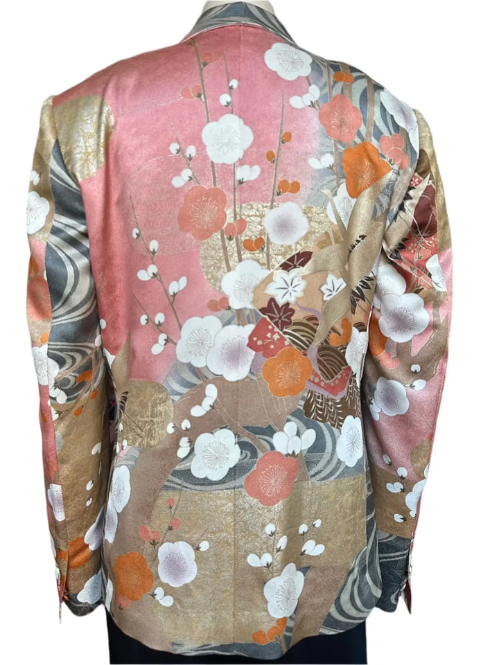 BLOSSOMS AND METALLIC WAVES KIMONO JACKET Nigel Curtiss
