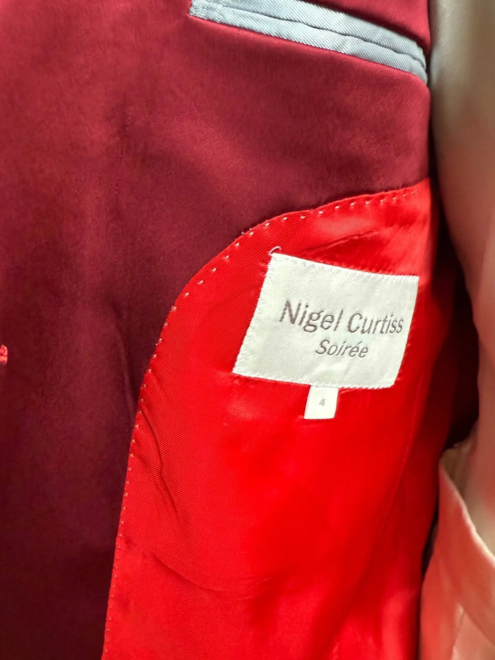 Nigel Curtiss inside label with red lining GARNET AND BLOOMS KIMONO JACKET - Nigel Curtiss