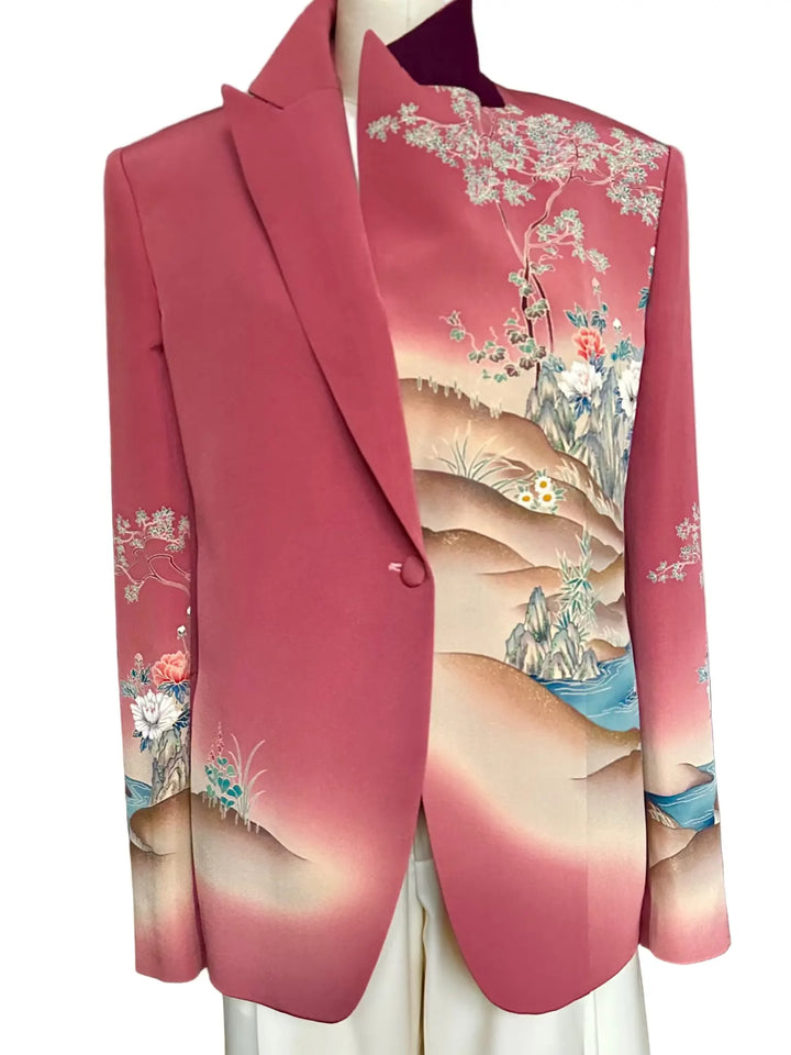 PASTEL FLOWERS ON A STREAM KIMONO JACKET Nigel Curtiss