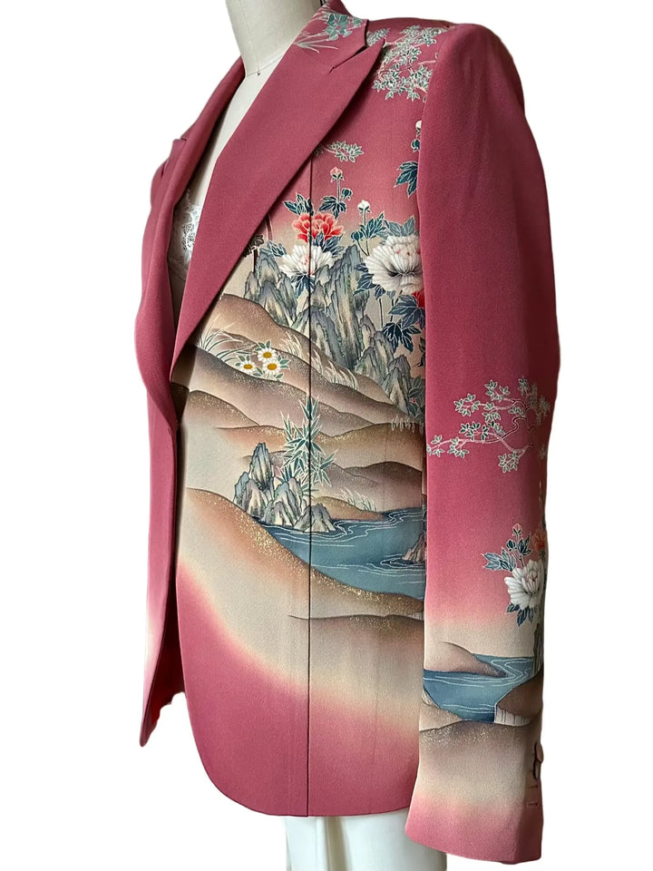 PASTEL FLOWERS ON A STREAM KIMONO JACKET Nigel Curtiss