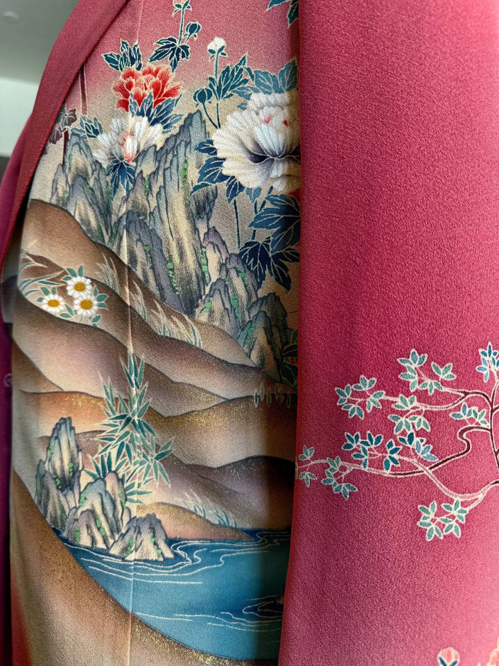 PASTEL FLOWERS ON A STREAM KIMONO JACKET Nigel Curtiss