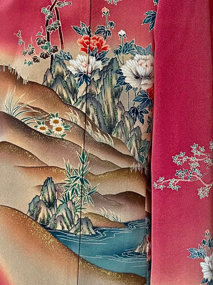 PASTEL FLOWERS ON A STREAM KIMONO JACKET Nigel Curtiss