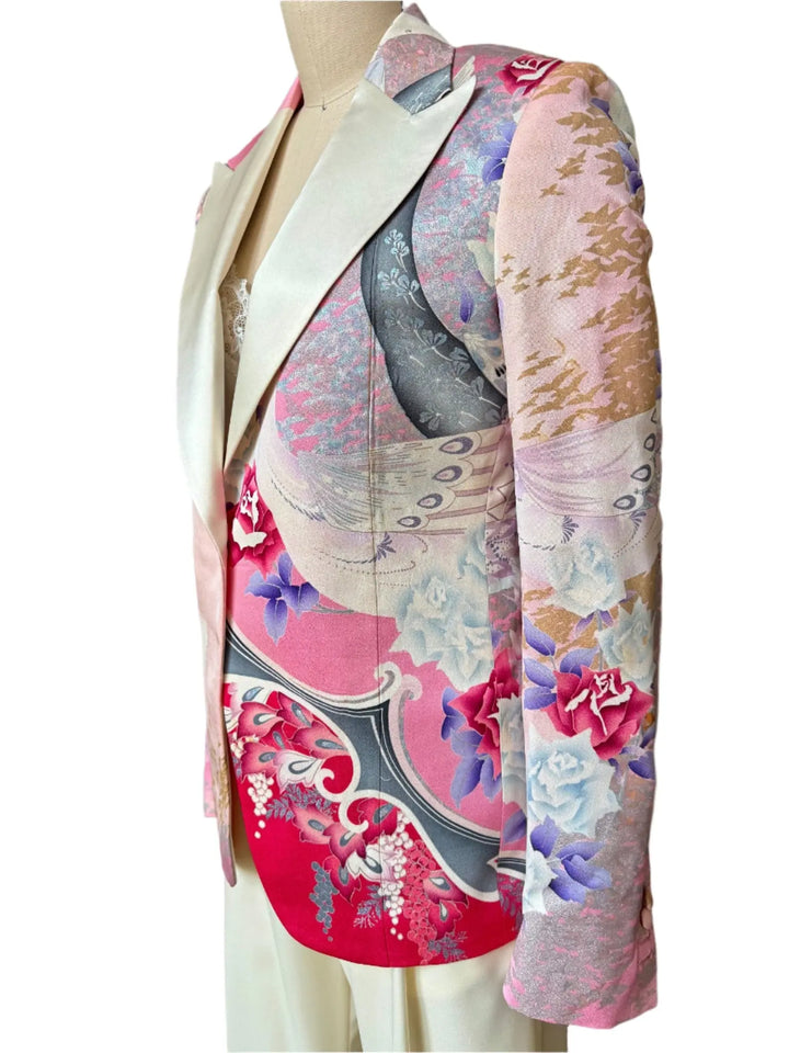 PEACOCKS AND PETALS KIMONO JACKET - Nigel Curtiss