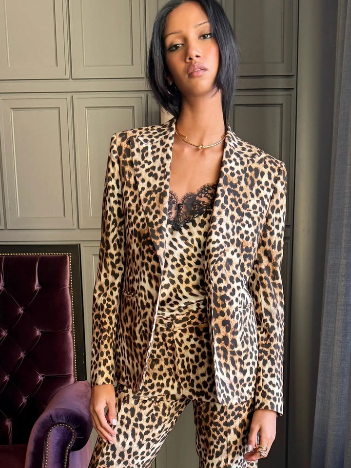 WOMEN'S LEOPARD PRINTED JACKET - Nigel Curtiss