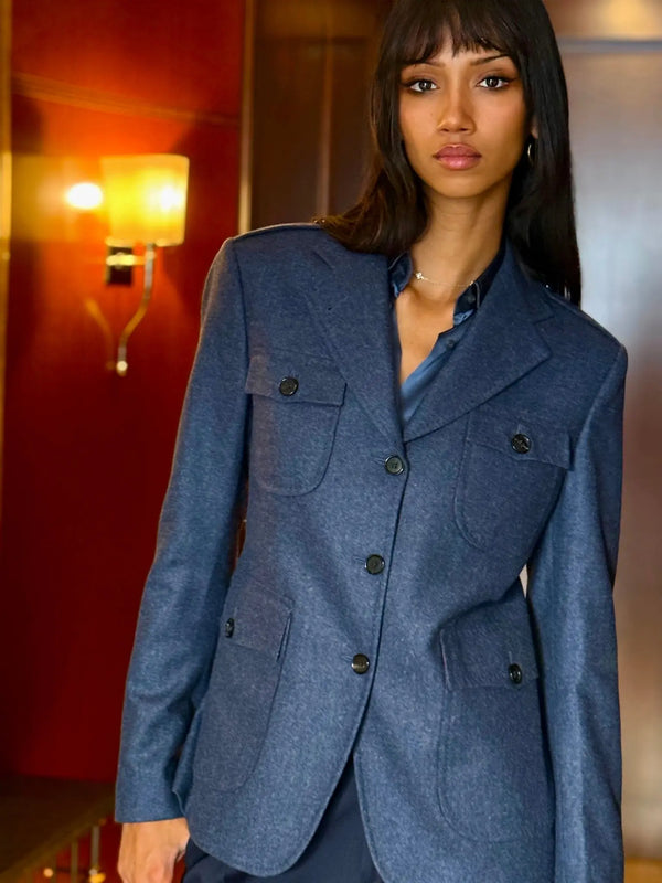 WOMEN'S MILITARY JACKET IN AIR FORCE BLUE - Nigel Curtiss