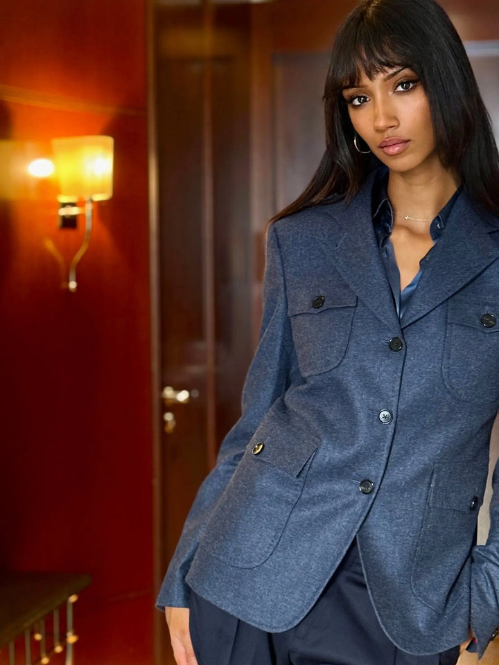 WOMEN'S MILITARY JACKET IN AIR FORCE BLUE - Nigel Curtiss