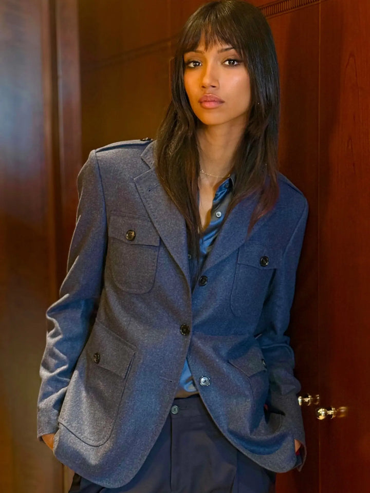 WOMEN'S MILITARY JACKET IN AIR FORCE BLUE - Nigel Curtiss