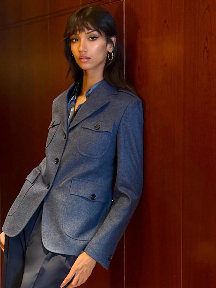 WOMEN'S MILITARY JACKET IN AIR FORCE BLUE - Nigel Curtiss