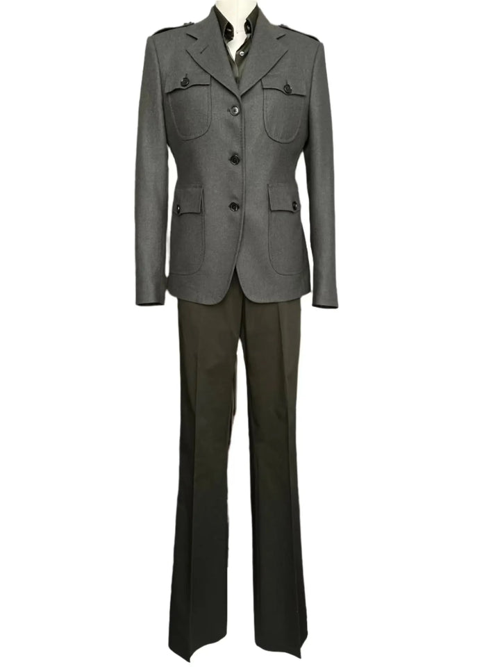 WOMEN'S MILITARY JACKET IN ARMY GREEN Nigel Curtiss