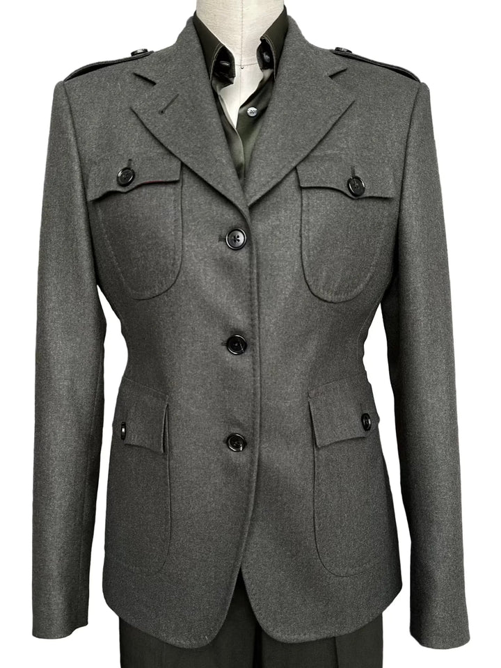 WOMEN'S MILITARY JACKET IN ARMY GREEN Nigel Curtiss