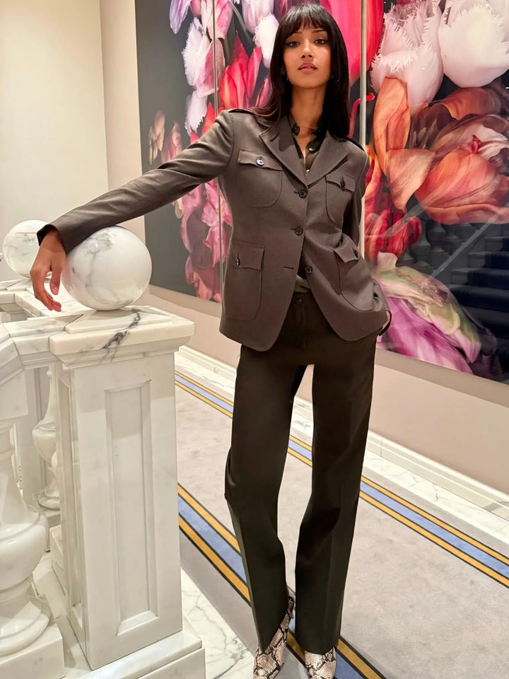 WOMEN'S MILITARY JACKET IN ARMY GREEN - Nigel Curtiss