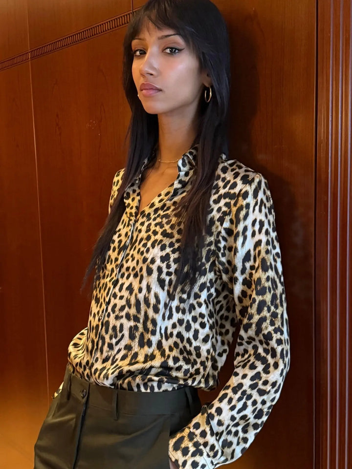 Women's Leopard Silk Shirt - Nigel Curtiss