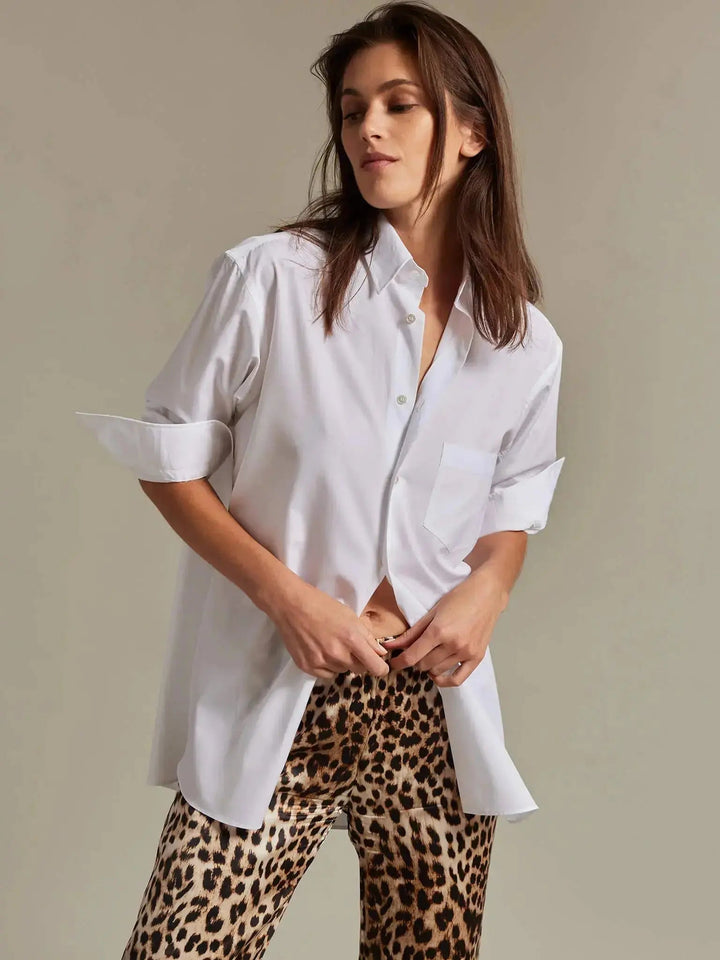 LEOPARD SILK PANT WITH STRIPE *NEW* - Nigel Curtiss
