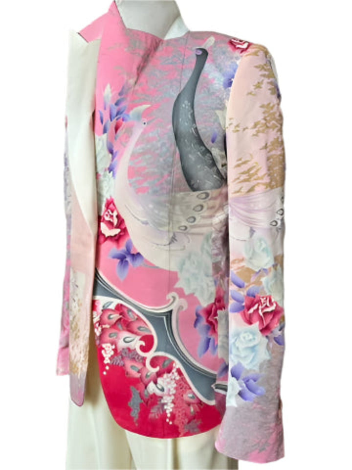 PEACOCKS AND PETALS KIMONO JACKET - Nigel Curtiss