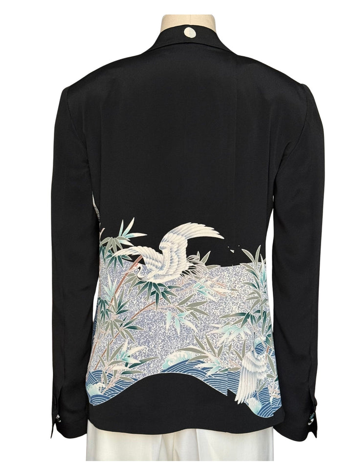 SILVER CRANES OVER WATER KIMONO JACKET - Nigel Curtiss