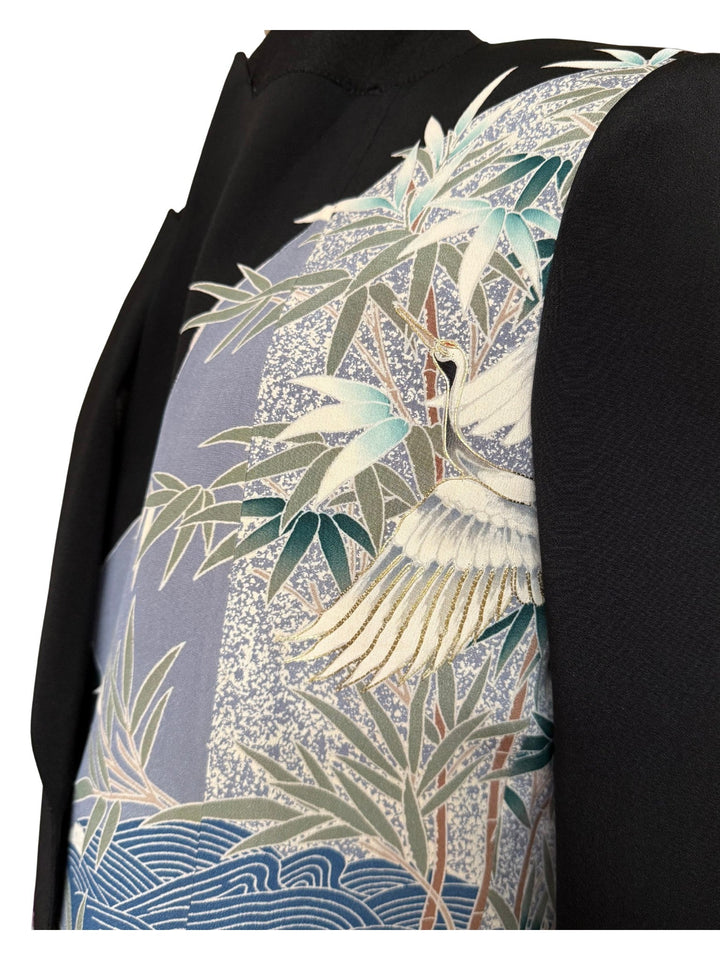 SILVER CRANES OVER WATER KIMONO JACKET - Nigel Curtiss