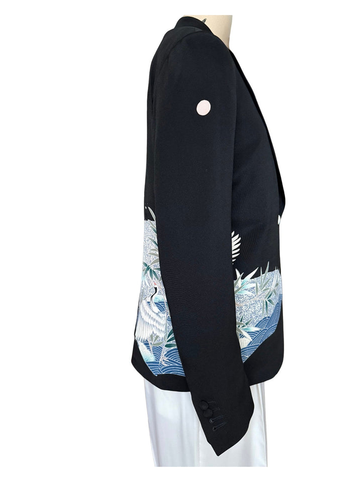 SILVER CRANES OVER WATER KIMONO JACKET - Nigel Curtiss