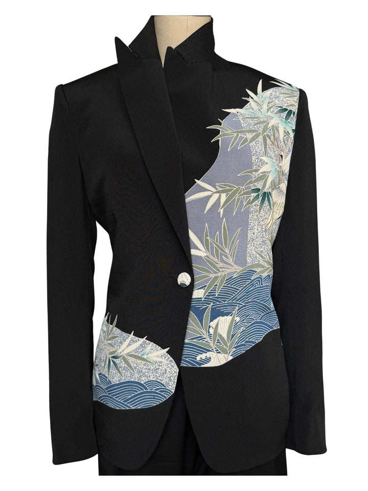 SILVER CRANES OVER WATER KIMONO JACKET - Nigel Curtiss