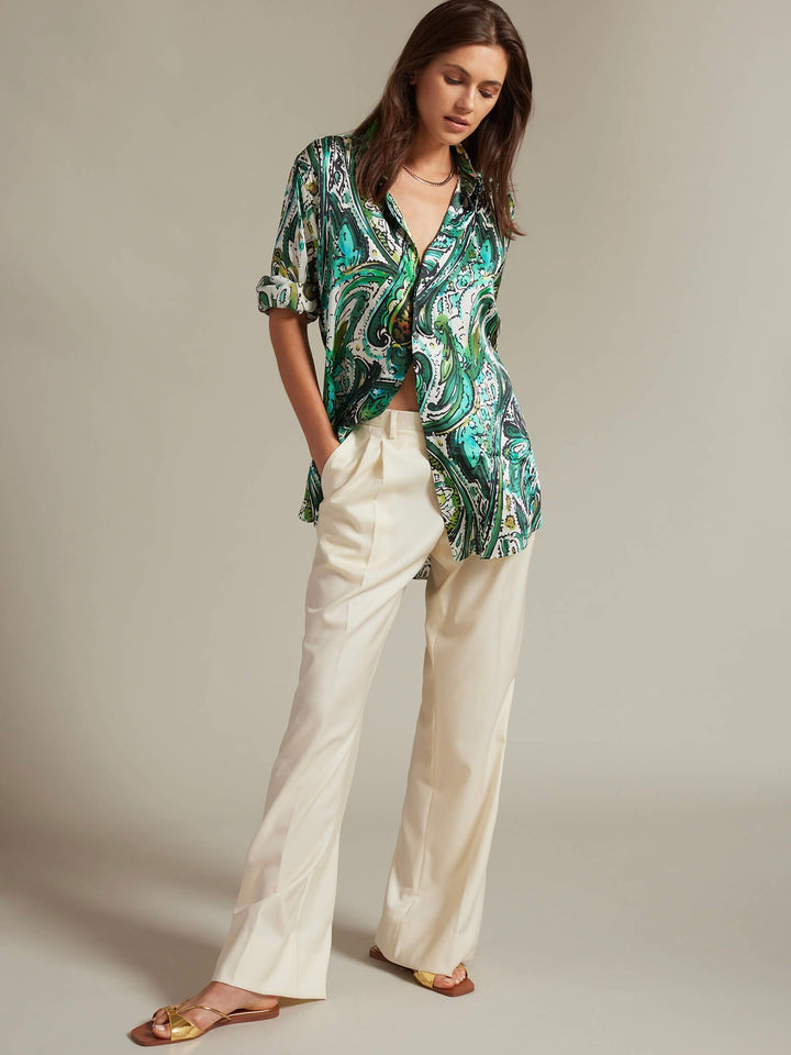 Women's Emerald Paisley Shirt - Nigel Curtiss