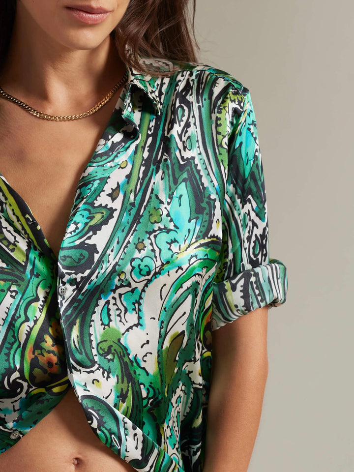 Women's Emerald Paisley Shirt - Nigel Curtiss