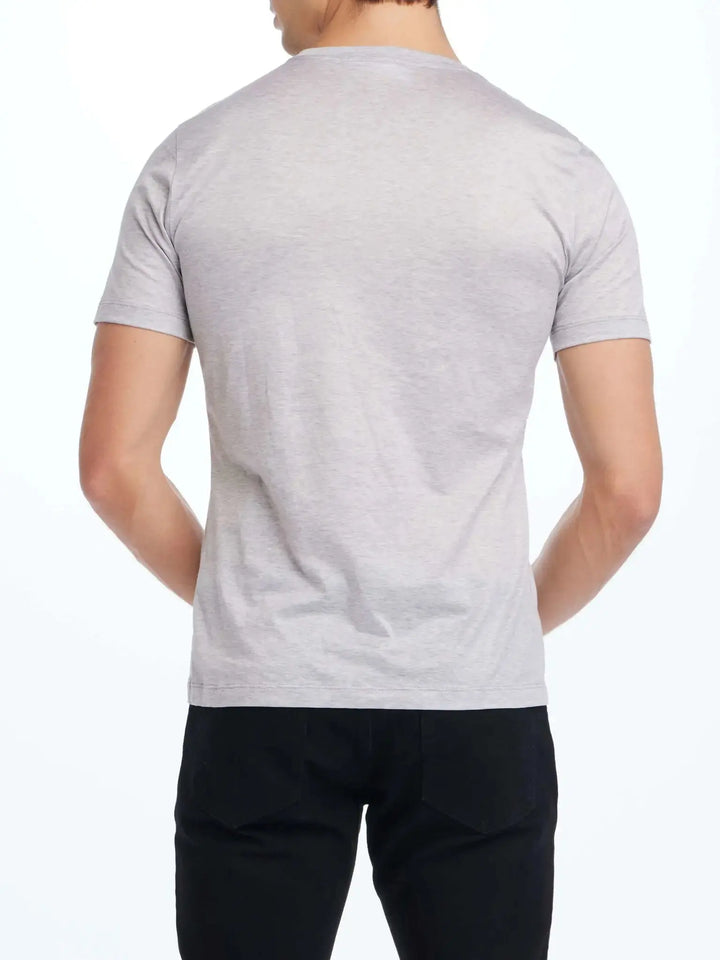 Men's Cotton Crew Neck T-Shirt In Light Grey - Nigel Curtiss