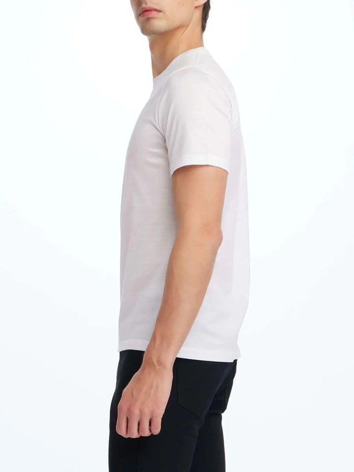 Men's Cotton Crew Neck T-Shirt In White - Nigel Curtiss