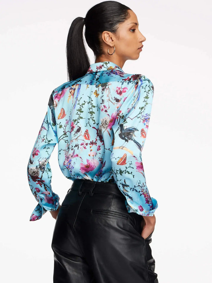 Women's Birds And Butterflies Silk Shirt - Nigel Curtiss