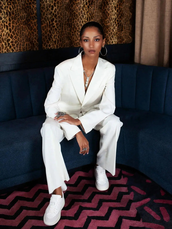 Women's Boyfriend Suit In Off White - Nigel Curtiss