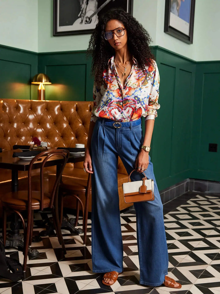 Women’s Butterfly Kaleidoscope Silk Shirt - Nigel Curtiss