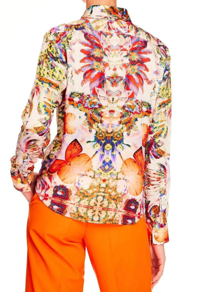 Women’s Butterfly Kaleidoscope Silk Shirt - Nigel Curtiss