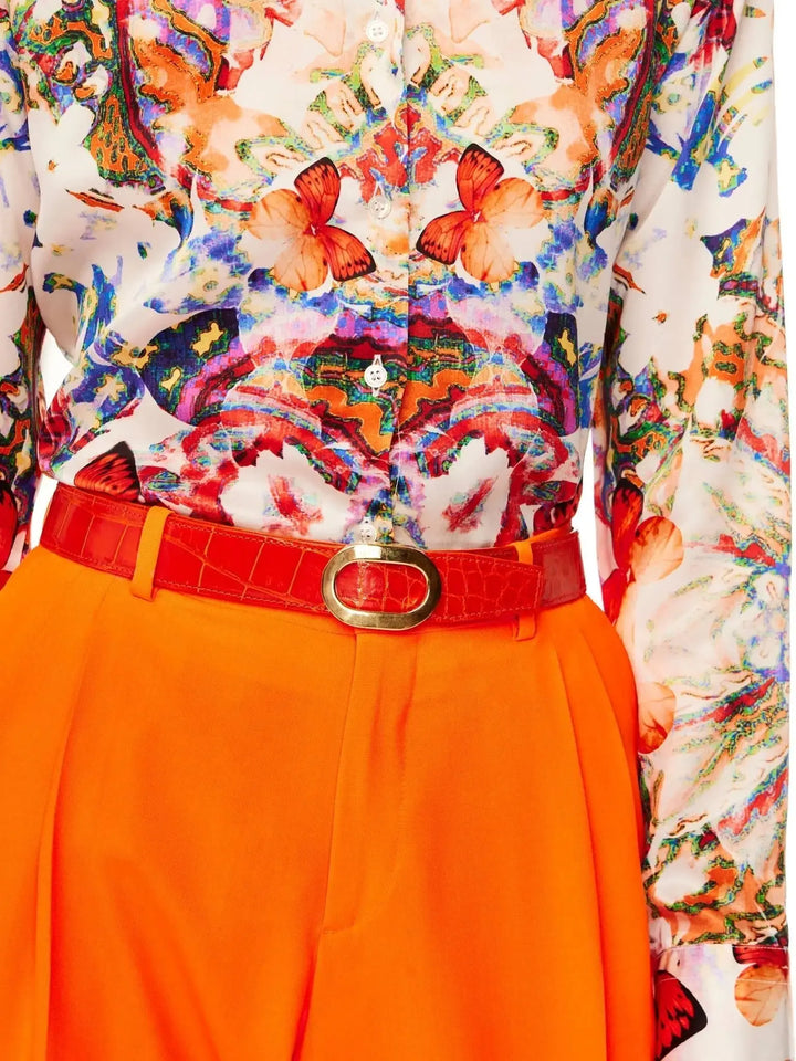 Women’s Butterfly Kaleidoscope Silk Shirt - Nigel Curtiss