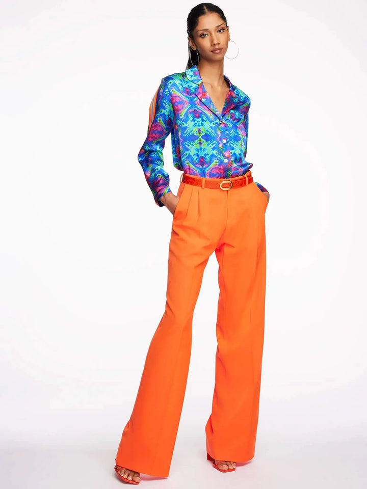 Women's Kaleidoscope Dreams Silk Pajama Set With Stripe - Nigel Curtiss