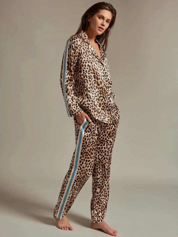 Women's Leopard Silk Pajama Set - Nigel Curtiss