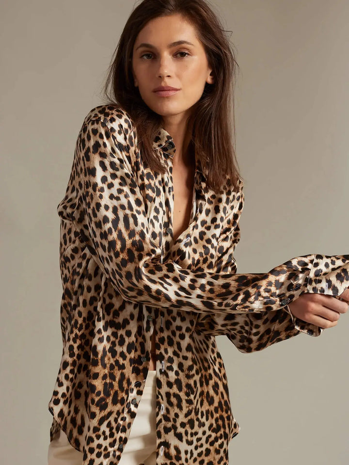 Women's Leopard Silk Shirt - Nigel Curtiss