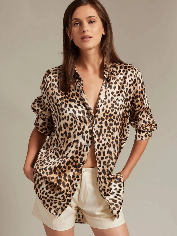 Women's Leopard Silk Shirt - Nigel Curtiss