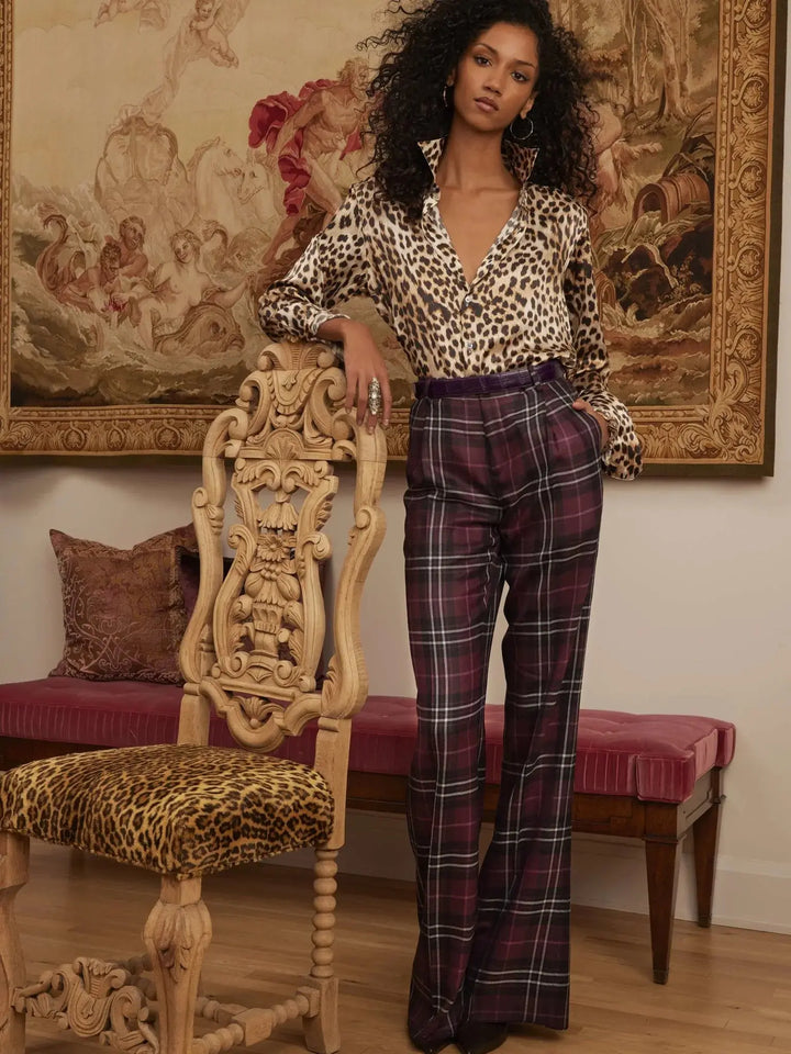 Women's Leopard Silk Shirt - Nigel Curtiss