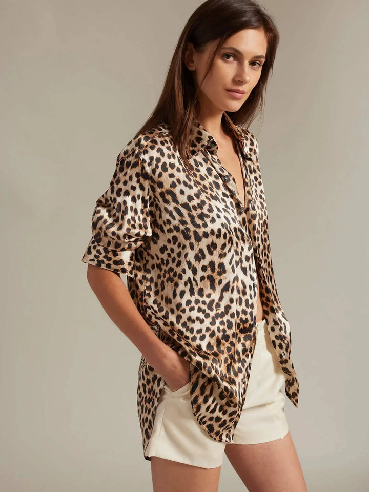 Women's Leopard Silk Shirt - Nigel Curtiss
