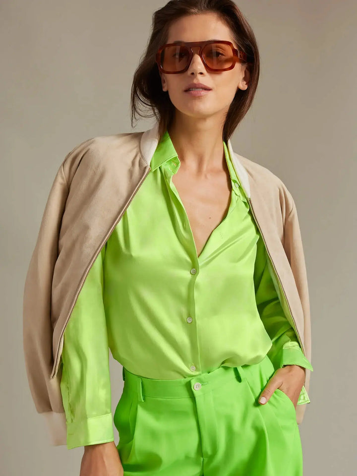 Women's Suede Bomber Jacket In Cream - Nigel Curtiss