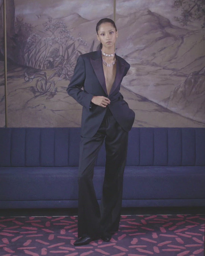 Nigel Curtiss - WOMEN'S WOOL BOYFRIEND TUXEDO PANT