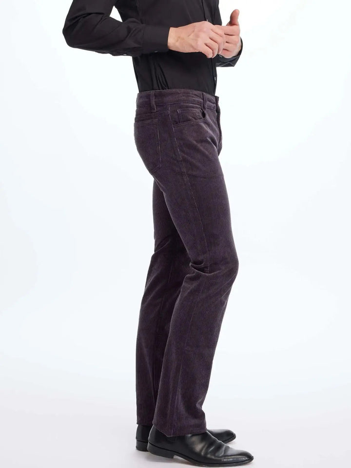 Men's Bootcut Stretch Corduroy Pant In Grey - Nigel Curtiss