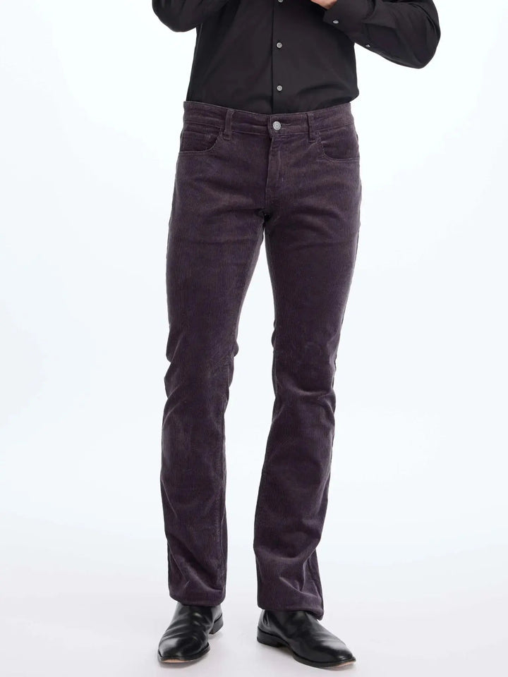 Men's Bootcut Stretch Corduroy Pant In Grey - Nigel Curtiss