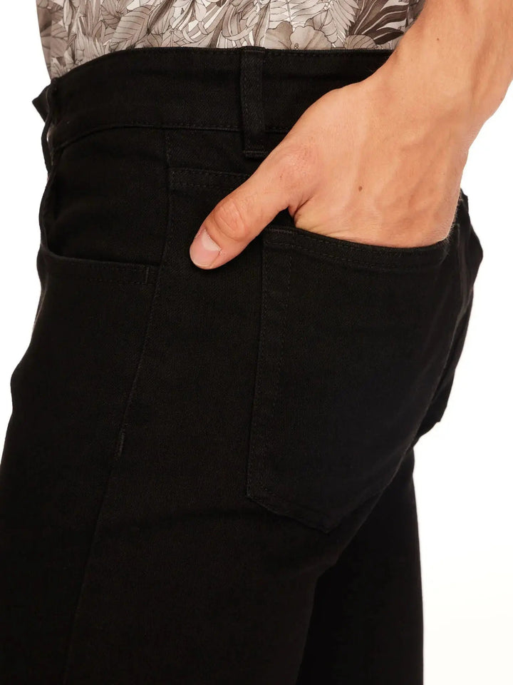 Men's Bootcut Stretch Denim Jean In Black - Nigel Curtiss
