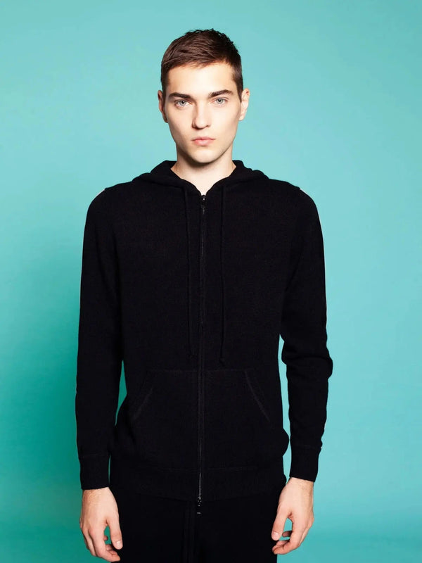 Men's Cashmere Hoodie In Black - Nigel Curtiss