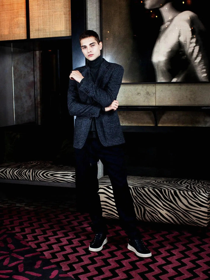 MEN'S CASHMERE TURTLENECK IN BLACK - Nigel Curtiss