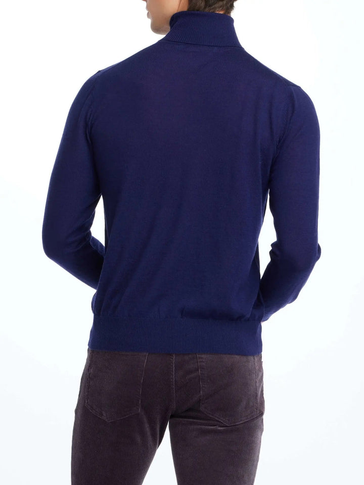 MEN'S CASHMERE TURTLENECK IN BLUE - Nigel Curtiss